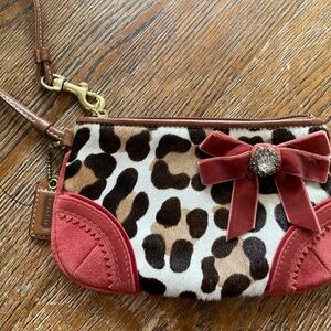 Vintage Like-New Coach Fur Leopard Wristlet, circa 2002